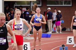 Iris klaar voor de 400m start